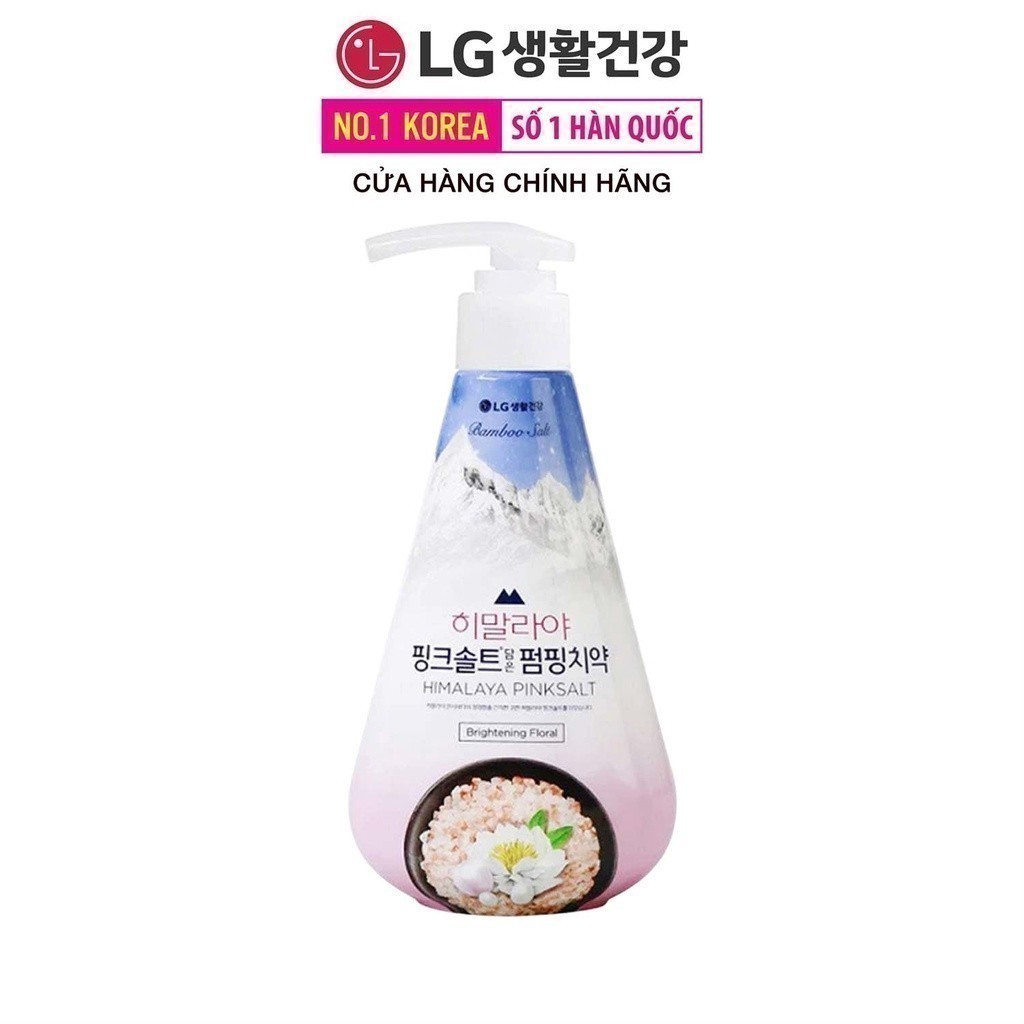 Kem đánh răng dạng vòi Bamboo Salt Himalaya PinkSalt- Hương Hoa Bạc Hà -Trắng Răng 285g