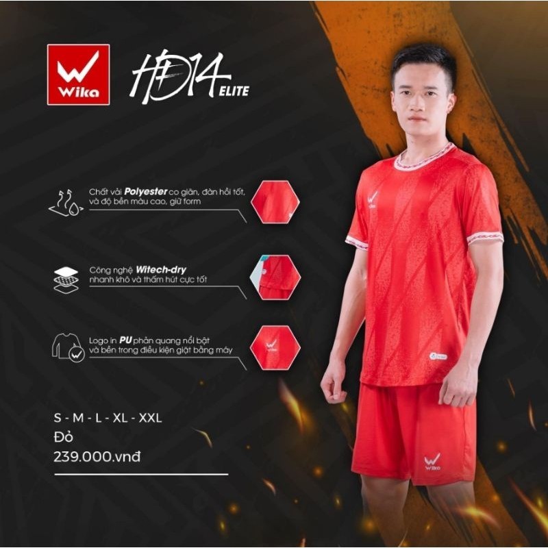 BỘ QUẦN ÁO BÓNG ĐÁ WIKA - HĐ14 ELITE (HỖ TRỢ IN ẤN)