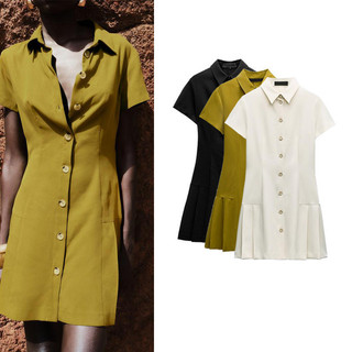 đầm Zara mini sơ mi dáng xòe Zara made in Morocco full tag