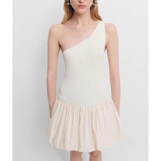 Zara đầm lệch vai thun phối chân váy xòe xinh xắn - Zara made in Morocco full tag
