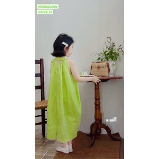 S4148 - váy sofia candy thô xanh cốm phối cổ yếm size 1-10y