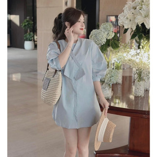 Váy babydoll Vạt Xéo Cổ Form Suông Ngắn Trên Gối Trẻ Trung Dễ Thương