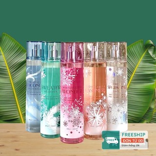 Xịt Thơm Toàn Thân Bath & Body Works Body Mist - Fresh Sparkling Snow | Snowflakes Cashmere | Winterberry Wonder