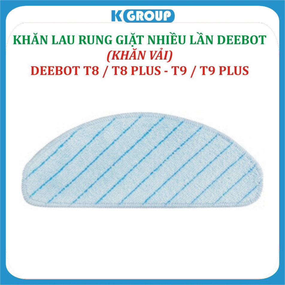 Khăn lau rung giặt nhiều lần cho robot hút bụi Ecovac Debot T8 - T9 Aivi, Max, Power, Aivi - Ozmo T8 - Ozmo T9
