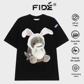 Áo thun fide shark unisex form rộng cổ tròn shark cute - cá mập atq02
