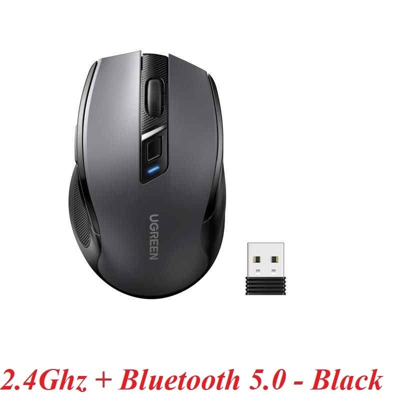 Ugreen 90855 4000dpi 2.4Ghz Bluetooth Chuột không dây + Bluetooth Ergonomic Mouse không kèm pin AA m