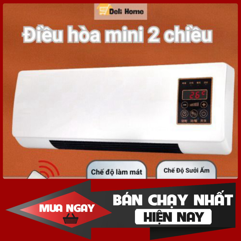 SALE -  [BH 12 tháng] Điều Hòa Mini 2 Chiều Máy Lạnh Quạt Đèn Sưởi Mini Treo Tường Di Động Treo Phòng Ngủ Phòng Tắm