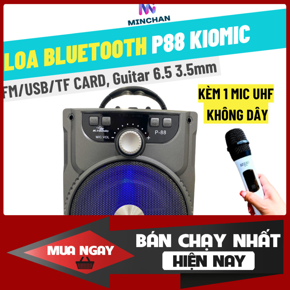 SALE -  Loa Kéo Bluetooth P.88 KIOMIC Tặng Kèm Micro Hát Karaoke Cực Hay - Loa Di Độnng - Loa Xách Tay-Loa P88 Cầm Tay M