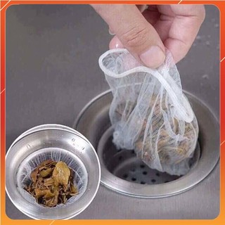 100 túi lưới lọc rác bồn rửa chén dùng tẹt ga (loại miệng túi có dây ) (STIHN)