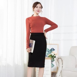 Chân váy bút chì dài qua gối AUTHENTIC TOTOSA SHOP công sở chất vải UMI hàn co giãn thoải mái 4 chiều