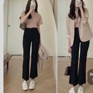 Quần ống suông cạp lưng cao nữ AUTHENTIC TOTOSA SHOP hack dáng chất vải cao cấp