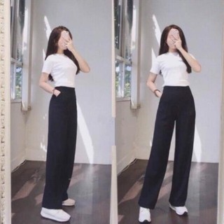 Quần ống rộng nữ kiểu dáng culottes, quần tây dáng dài totosa eo thon tôn dáng_tt20