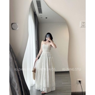 [V50661] VÁY MAXI THÔ BOI QUÂY NGỰC DÁNG DÀI metwo.dearu - Đầm maxi cúp ngực QC bèo tầng 3 lớp lót lụa ulzzang Hàn Quốc