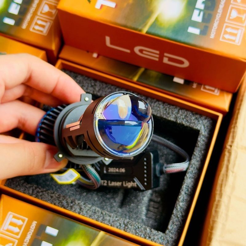 Đèn Bi Led Mini T2 Laser Ma Racing Phá 75w