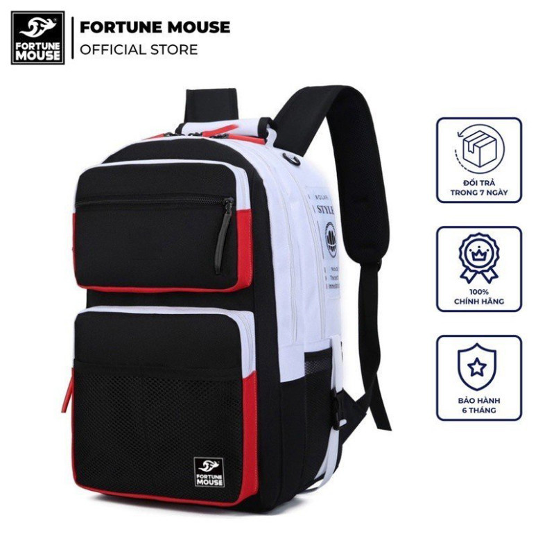 Balo Fortune Mouse laptop phối màu nhiều ngăn B197 - Hàng mới về
