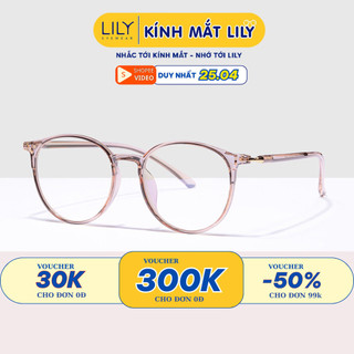 Gọng kính mắt tròn nam nữ Lilyeyewear chất liệu nhựa dẻo thanh mảnh nhẹ nhàng 52313
