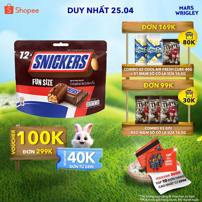 Kẹo Sô Cô La Snickers Funsize 240g