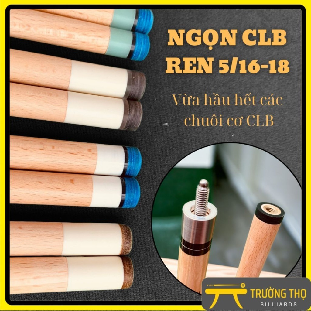 Ngọn cơ bida LỖ LIP - Ren 5/16-18 - Ngọn cơ gỗ nhập- Chống cong vênh, phù hợp với tất cả chuôi cơ clb BIDA TRƯỜNG THỌ