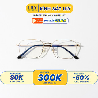 Gọng kính chữ nhật nam nữ LILYEYEWEAR kiểu dáng cơ bản dễ đeo thanh mảnh nhẹ nhàng