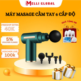 Máy Massage Cầm Tay Mini MELLI, Máy Mát Xa 6 Cấp Độ Chuyên Sâu Giảm Đau Cơ, Mỏi Vai Lưng, Cổ, Gáy Toàn Thân