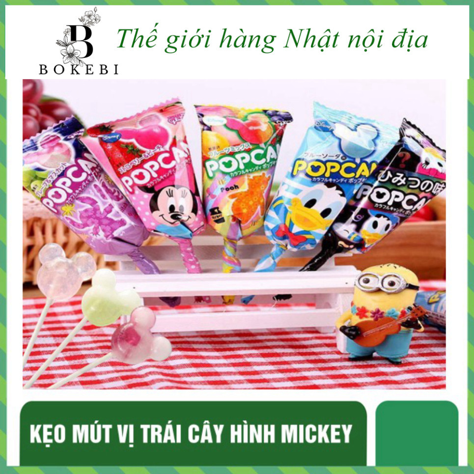 Kẹo mút vị trái cây hình Mickey- Glico Lollipop PopCan Mix