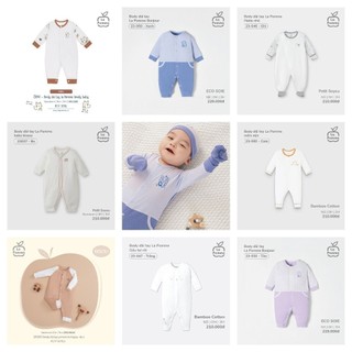 La Pomme - Body dài tay La Pomme họa tiết NB 0M 3M Full ZL33A HA