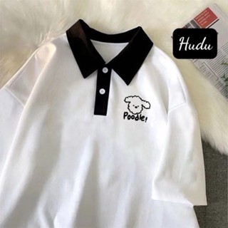 [ Rẻ Vô Địch ] Áo thun có cổ, áo polo tay lỡ đi học nam nữ unisex in hình mặt gấu pd1