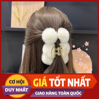 Kẹp tóc phối lông nhung mềm mại thời trang cho nữ