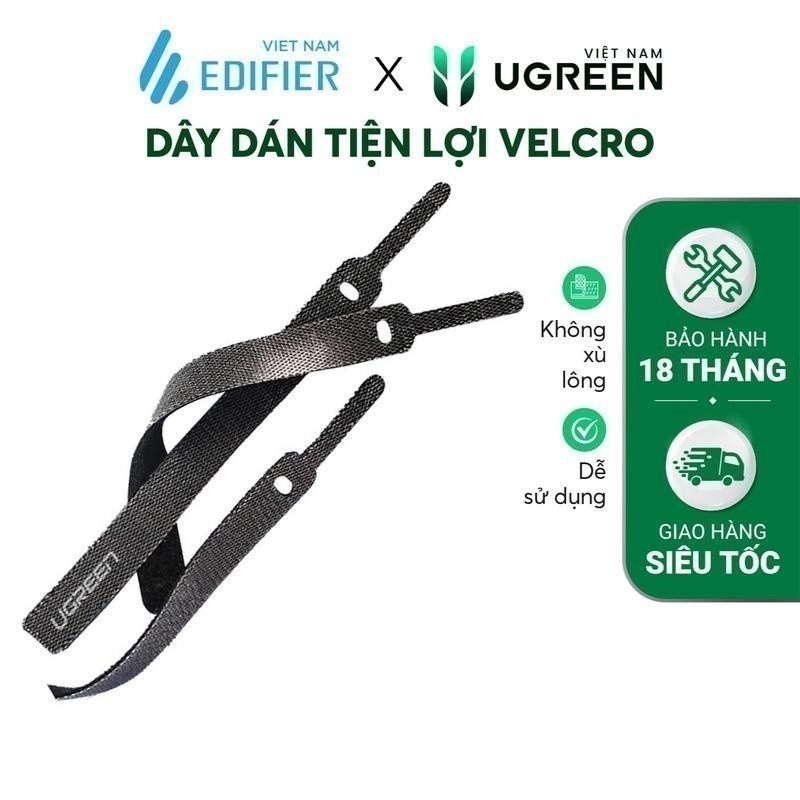 Dây dán Edifier x Ugreen tiên lợi Velcro làm gọn dây sạc dây tai nghe dây máy tính