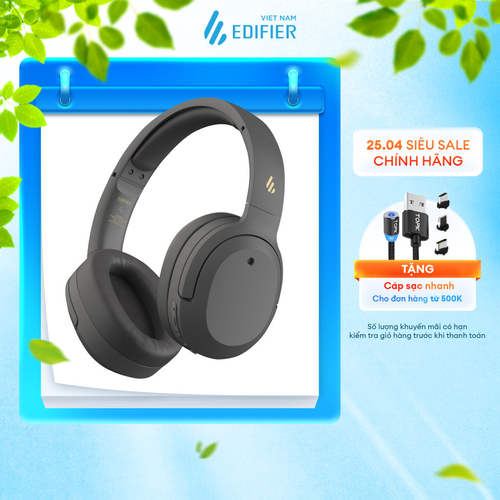 Tai nghe chụp tai Bluetooth 5.0 EDIFIER W820NB / W820NB PLUS |Chống ồn ANC | Pin đến 49 giờ | BH 12 tháng