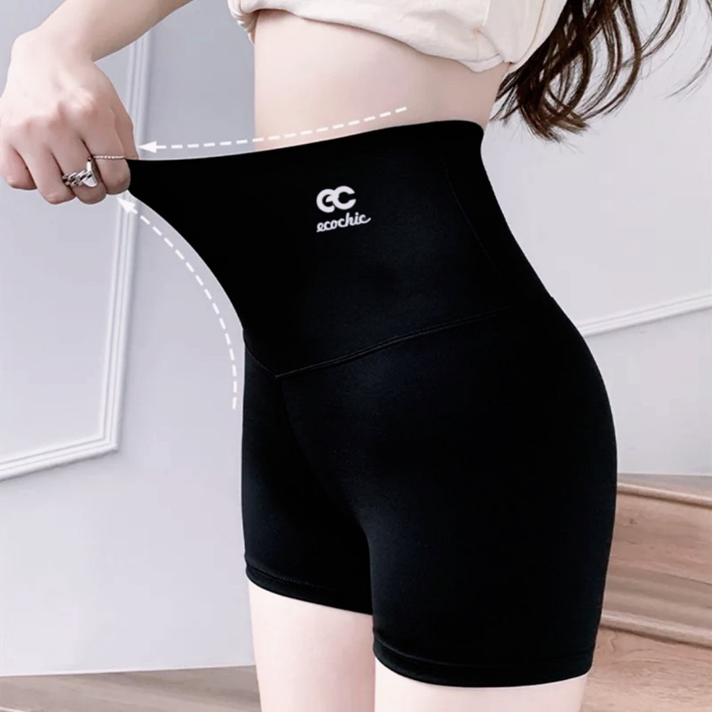 Quần legging ngố ECOCHIC nữ cạp cao gen bụng tập gym yoga chất liệu su đúc định hình nâng mông A688 | BigBuy360 - bigbuy360.vn