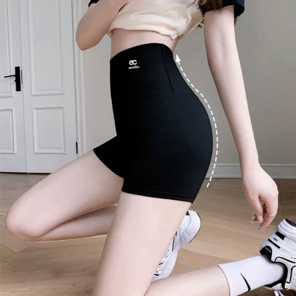Quần legging đùi ECOCHIC nữ cạp cao gen bụng tập gym yoga chất liệu su đúc định hình nâng mông | BigBuy360 - bigbuy360.vn