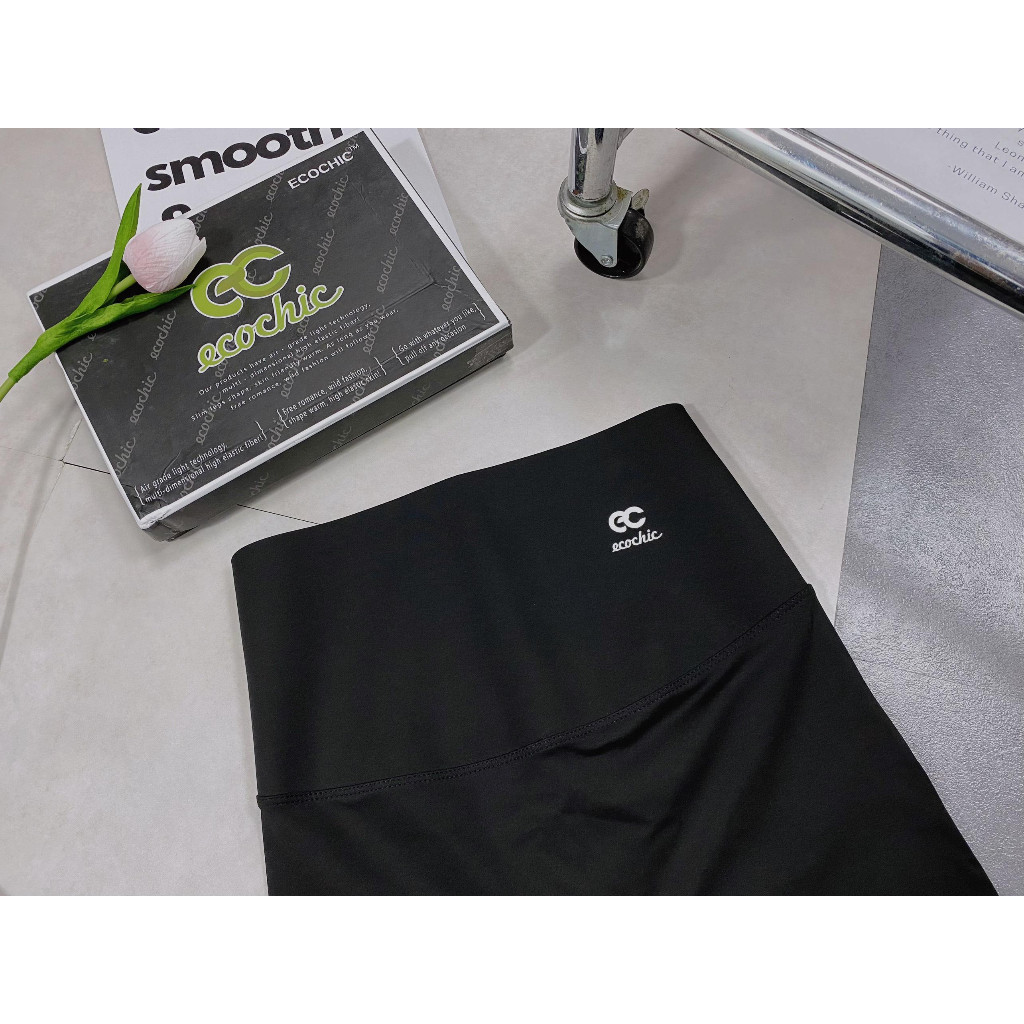 Quần legging ngố ECOCHIC nữ cạp cao gen bụng tập gym yoga chất liệu su đúc định hình nâng mông A688 | BigBuy360 - bigbuy360.vn