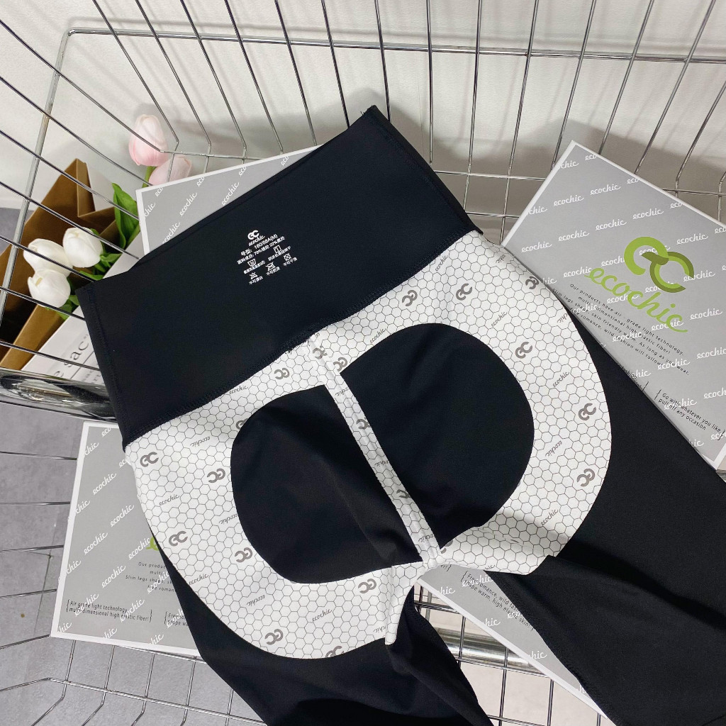 Quần legging ngố ECOCHIC nữ cạp cao gen bụng tập gym yoga chất liệu su đúc định hình nâng mông A688 | BigBuy360 - bigbuy360.vn