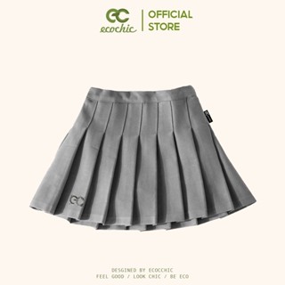 Chân Váy Xếp Ly Dáng Xoè Ngắn ECOCHIC Tennis Skirt Trắng Đen Xám Hồng Nâu Có Lót Trong New F537