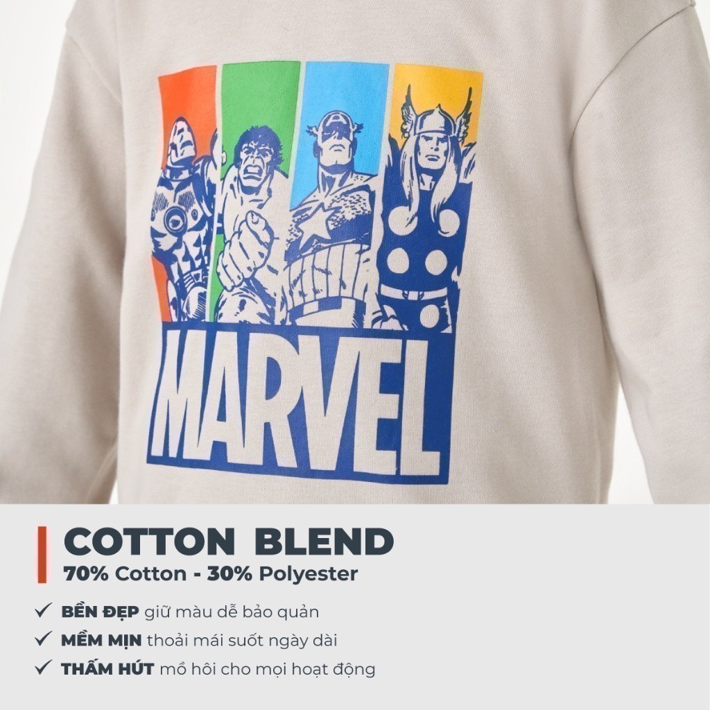 Áo nỉ bé trai CANIFA áo hoodie có mũ in hình nhân vật Marvel 2TW23W008