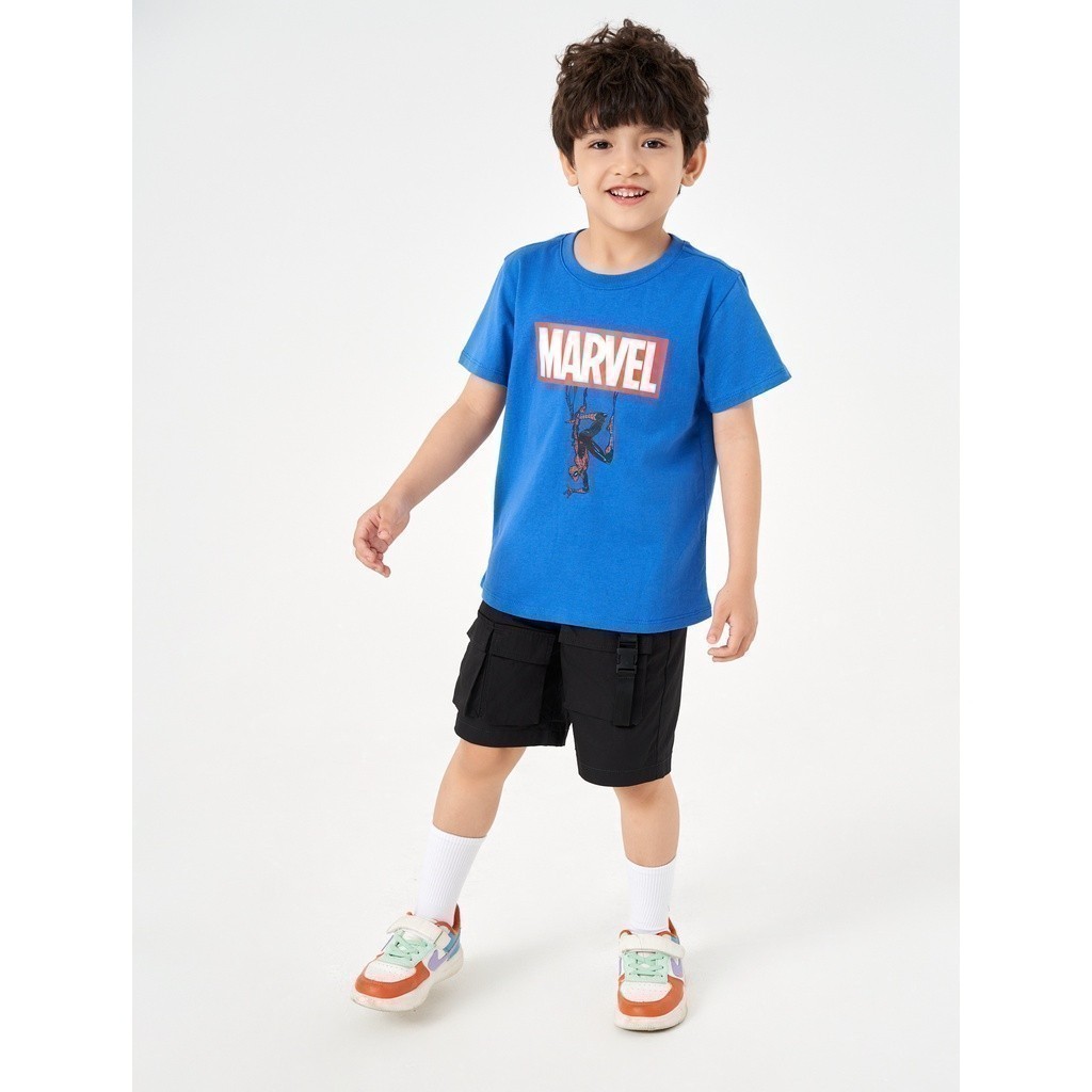 Áo phông bé trai CANIFA in Spiderman 100% cotton, cổ tròn tra bo, tay cộc 2TS23S013
