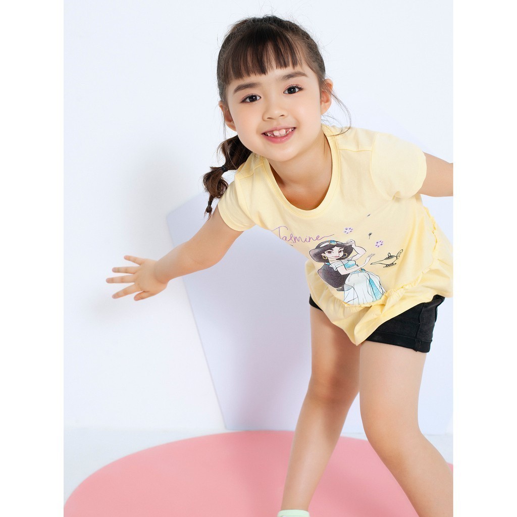 [WABRCNF141 - 10% tối đa 30K - ĐH từ 99K] Áo phông bé gái cotton gấu nhún bèo, in hình công chúa Disney CANIFA 1TS20S013