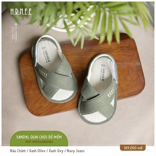 Hr075 - 13/15 giày sandal quai chéo xanh rêu