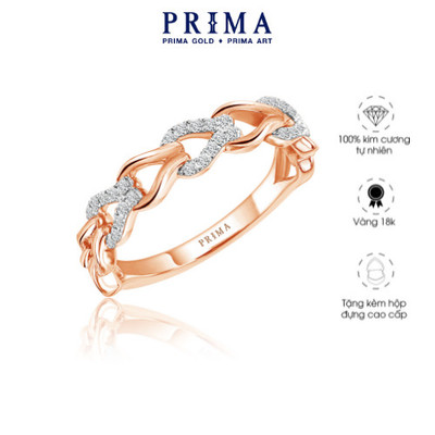PRIMA Nhẫn Kim Cương -  18K - BST CHAIN - Họa tiết mắt xích -105R5027