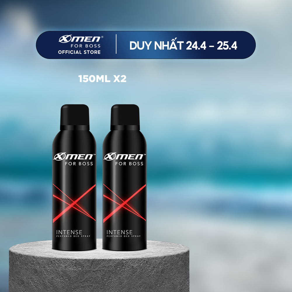 [MÃ COSXM04 GIẢM 10%] Combo 2 Xịt Khử Mùi XMen For Boss Intense 150ml/chai