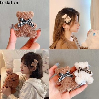 🌈🌈kẹp tóc đính nơ gấu bông dễ thương phong cách hàn quốc cho nữ