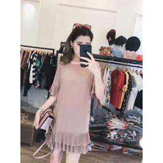 Đầm suông phối chân dập ly hồng - 122