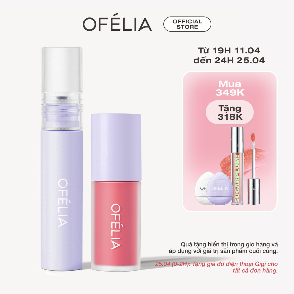 Combo Son Và Má Hồng OFÉLIA - Lolli Glow Tint + Lolli Liquid Blush Chapter 02 & 03 (5g x 3.9g)