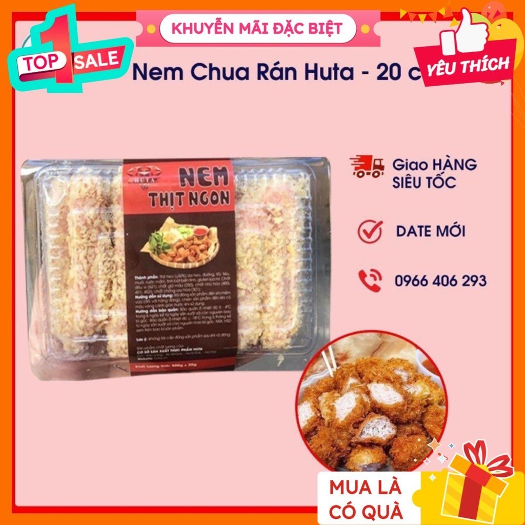 Nem chua rán Hà Nội ( hộp 20 cái) Giao hàng Ship now 1h