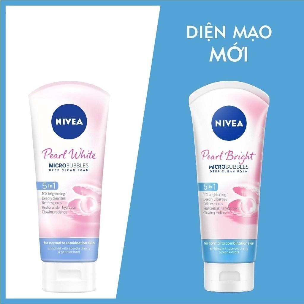 Bộ 2 Sữa Rửa Mặt NIVEA Pearl Bright Dưỡng Sáng Da Ngọc Trai (100 g) - 81295