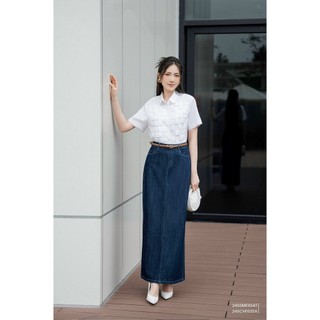 Chân váy denim dáng dài eva de eva 24scve035x