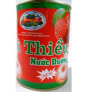 Vải thiều ngâm nước đường đóng lon ngọc hà 565g