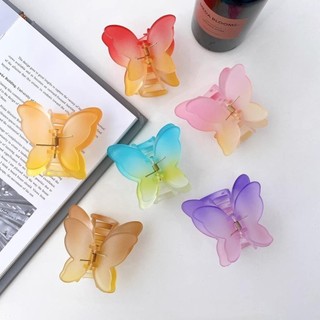 Kẹp tóc bươm bướm, kẹp tóc hình bướm nhựa nhám màu Gradient, kẹp tóc dễ thương phong cách Hàn Quốc