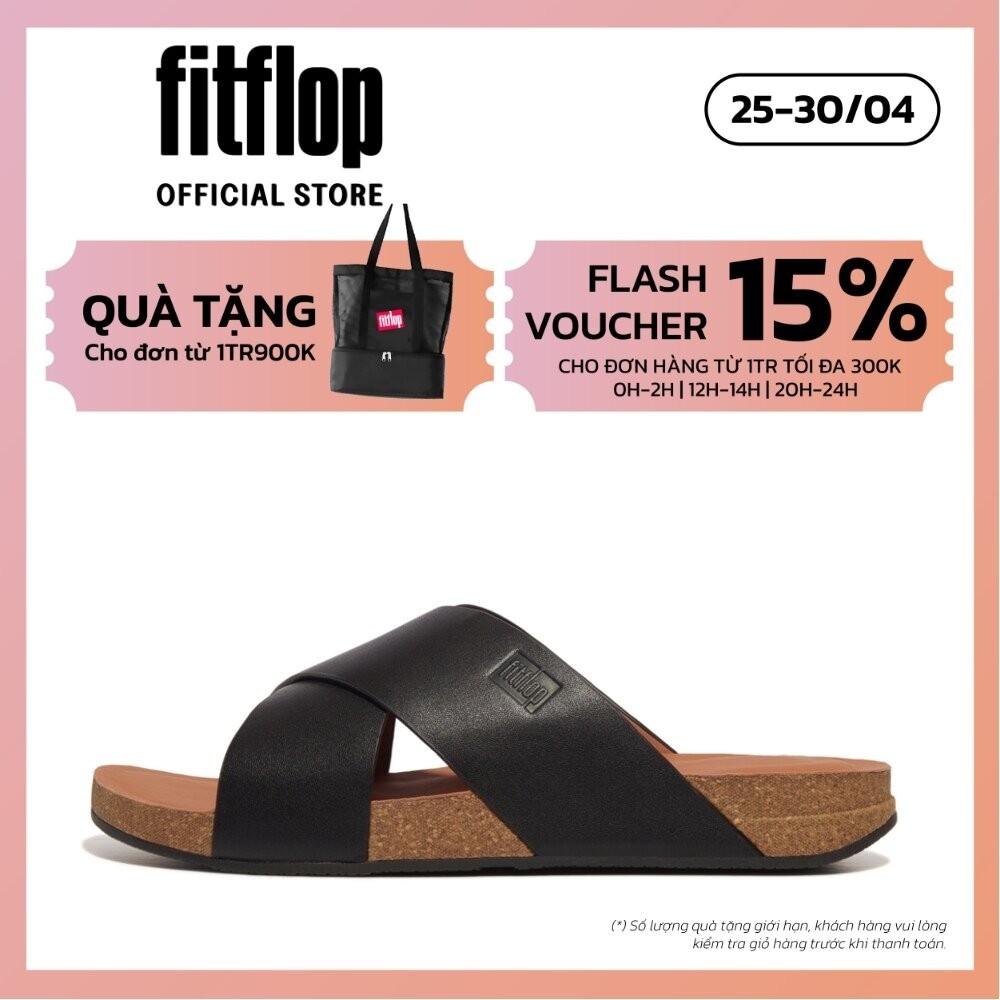 Dép Quai Ngang Nam FitFlop IQUSHION - Black - IC GZ7-001